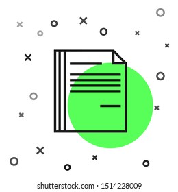 Black line File document icon isolated on white background. Checklist icon. Business concept.  Vector Illustration