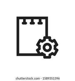 Black line File Document Icon Isolated on White Background. Adjusting, Service, Setting, Maintenance, Repair, Fixing.