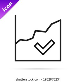 Schwarze Linie Finanzwachstum erhöhen Symbol einzeln auf weißem Hintergrund. Erhöhung der Einnahmen.  Vektorgrafik