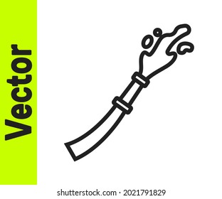 Black line Fire hose reel icon isolated on white background.  Vector