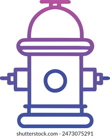 Black line Fire hydrant icon editable line art