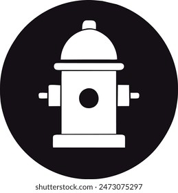 Black line Fire hydrant icon editable line art