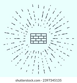 Black Line Firewall, Sicherheitswall Symbol einzeln auf grauem Hintergrund. Abstrakte Kreis Zufallspunkte. Vektorgrafik