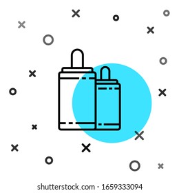 Black line Firework icon isolated on white background. Concept of fun party. Explosive pyrotechnic symbol. Random dynamic shapes. Vector Illustration