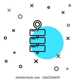 Black line Firework icon isolated on white background. Concept of fun party. Explosive pyrotechnic symbol. Random dynamic shapes. Vector Illustration