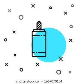 Black line Firework icon isolated on white background. Concept of fun party. Explosive pyrotechnic symbol. Random dynamic shapes. Vector Illustration