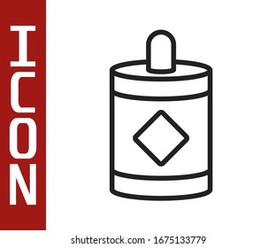 Black line Firework icon isolated on white background. Concept of fun party. Explosive pyrotechnic symbol.  Vector Illustration