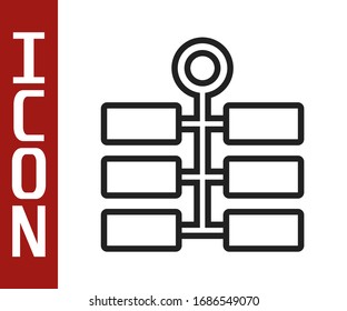 Black line Firework icon isolated on white background. Concept of fun party. Explosive pyrotechnic symbol.  Vector Illustration