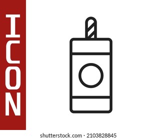 Black line Firework icon isolated on white background. Concept of fun party. Explosive pyrotechnic symbol. Lighting firecrackers.  Vector