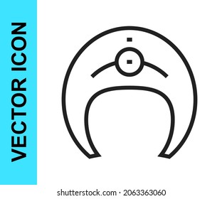 Schwarze Linie Fisch Steak Symbol einzeln auf weißem Hintergrund.  Vektorgrafik