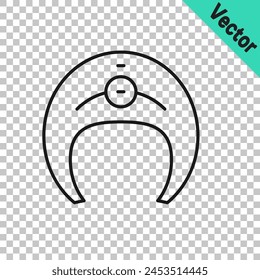 Black line Fish steak icon isolated on transparent background.  Vector