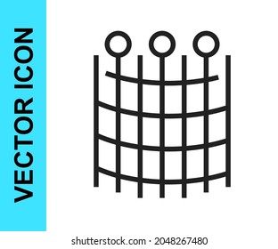 Black line Fishing net pattern icon isolated on white background. Fishing tackle.  Vector