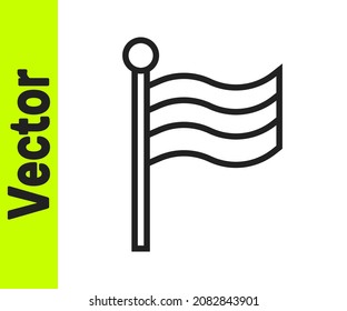 Icono de Bandera Negra de Egipto aislado en fondo blanco.  Vector