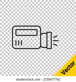 Schwarze Linie Leuchtfeuer Symbol einzeln auf transparentem Hintergrund.  Vektorgrafik