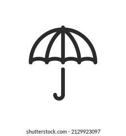 black line flat template umbrella icon vector illustration