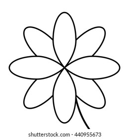 black line flower icon