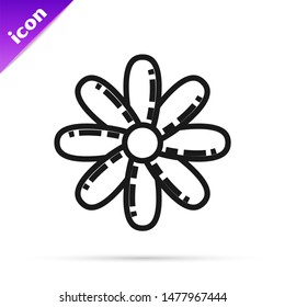 Black line Flower icon isolated on white background. Sweet natural food.  Vector Illustration