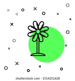 Black line Flower icon isolated on white background. Sweet natural food.  Vector Illustration