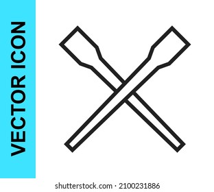 Black line Food chopsticks icon isolated on white background. Wooden Korean sticks for Asian dishes. Oriental utensils.  Vector