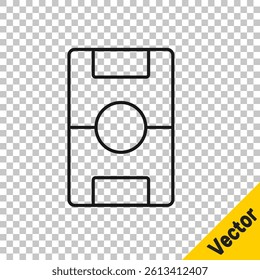 Black line Football table icon isolated on transparent background. Hockey table.  Vector