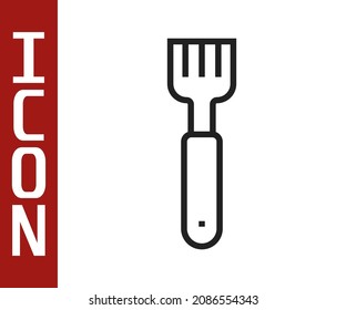 Schwarze Linie Gabel Symbol einzeln auf weißem Hintergrund. Farbensymbol.  Vektorgrafik