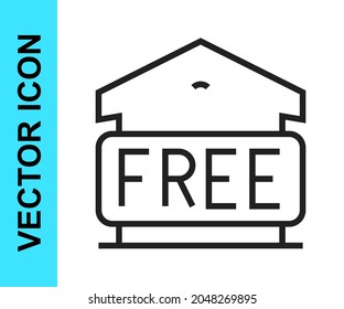 Black line Free storage icon isolated on white background.  Vector