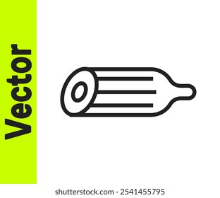 Black line Fresh cucumber icon isolated on white background.  Vector