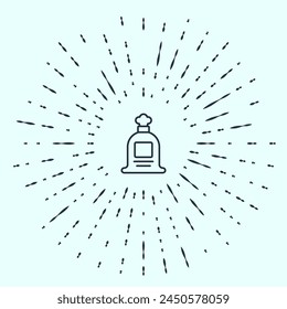 Black line Full sack icon isolated on grey background. Abstract circle random dots. Vector