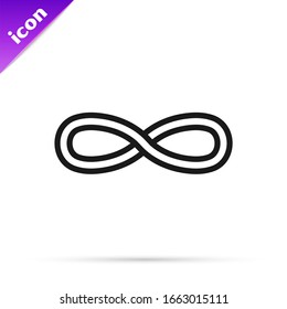 Black line Function mathematical symbol icon isolated on white background.  Vector Illustration