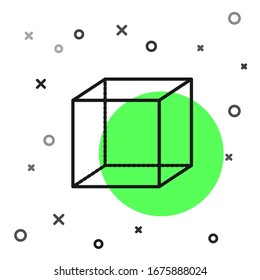 Black line Function mathematical symbol icon isolated on white background.  Vector Illustration