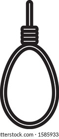 Black line Gallows rope loop hanging icon isolated on white background. Rope tied into noose. Suicide, hanging or lynching.  Vector Illustration