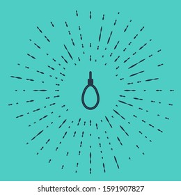 Black line Gallows rope loop hanging icon isolated on green background. Rope tied into noose. Suicide, hanging or lynching. Abstract circle random dots. Vector Illustration