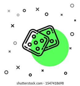 Black line Game dice icon isolated on white background. Casino gambling.  Vector Illustration