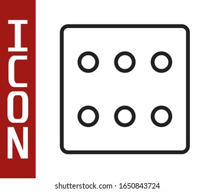 Black line Game dice icon isolated on white background. Casino gambling.  Vector Illustration