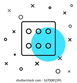 Black line Game dice icon isolated on white background. Casino gambling. Random dynamic shapes. Vector Illustration
