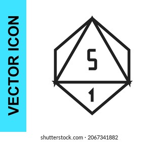 Black line Game dice icon isolated on white background. Casino gambling.  Vector
