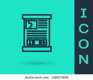 Black line Game guide icon isolated on green background. User manual, instruction, guidebook, handbook.  Vector Illustration