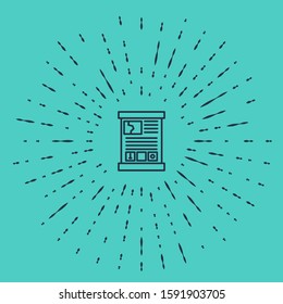 Black line Game guide icon isolated on green background. User manual, instruction, guidebook, handbook. Abstract circle random dots. Vector Illustration