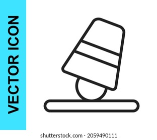 Black line Game thimbles icon isolated on white background. Ball and glass. Chance and fortune concept.  Vector