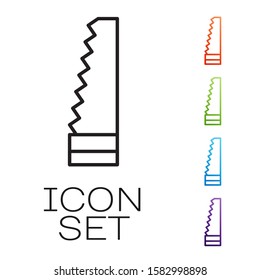 Black line Garden saw icon isolated on white background. Set icons colorful. Vector Illustration