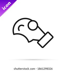 Black line Gas mask icon isolated on white background. Respirator sign.  Vector