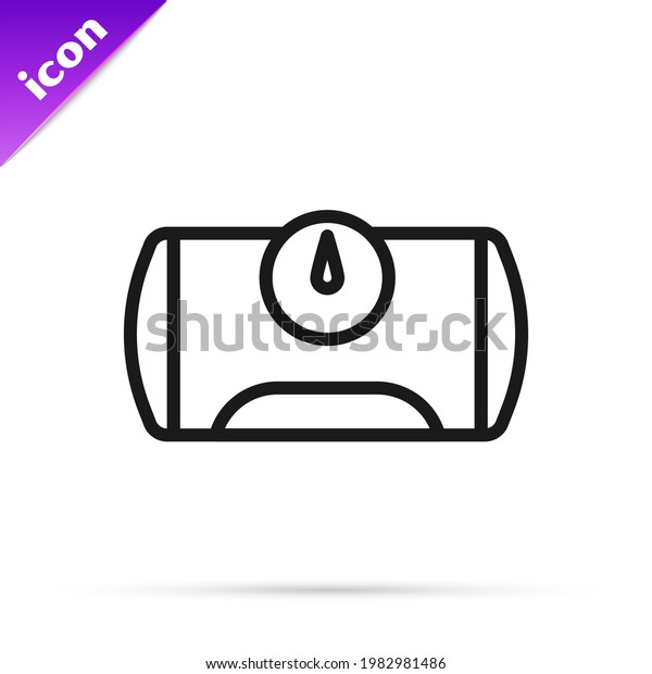 Black line Gas tank\
for vehicle icon isolated on white background. Gas tanks are\
installed in a car. \
Vector