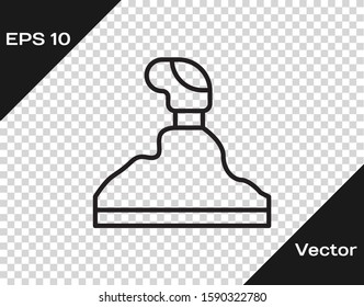 Black line Gear shifter icon isolated on transparent background. Transmission icon.  Vector Illustration