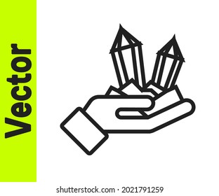 Schwarze Linie Gem Stein Symbol einzeln auf weißem Hintergrund. Schmucksymbol. Diamant.  Vektorgrafik