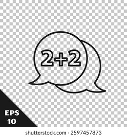 Black line Geometric figure Cone icon isolated on transparent background. Abstract shape. Geometric ornament.  Vector Illustration