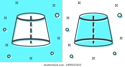 Black line Geometric figure icon isolated on green and white background. Abstract shape. Geometric ornament. Random dynamic shapes. Vector
