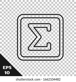 Black line Geometric figure Square icon isolated on transparent background. Abstract shape. Geometric ornament.  Vector Illustration