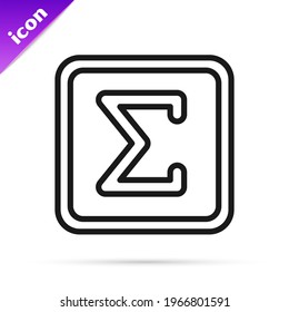Black line Geometric figure Square icon isolated on white background. Abstract shape. Geometric ornament.  Vector Illustration