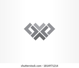 Black line geometric logo design