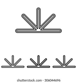 Black line geometric logo design set